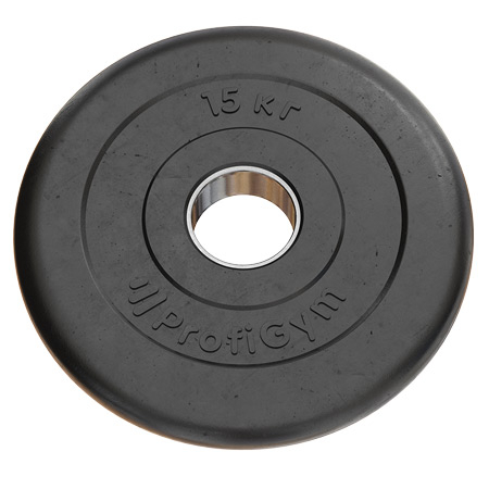 Тренировочный диск Profigym 15 кг 51 мм черный